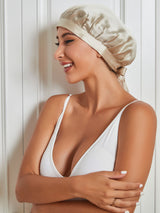 [Beige] SilkSilky-UK Sleep Cap 003