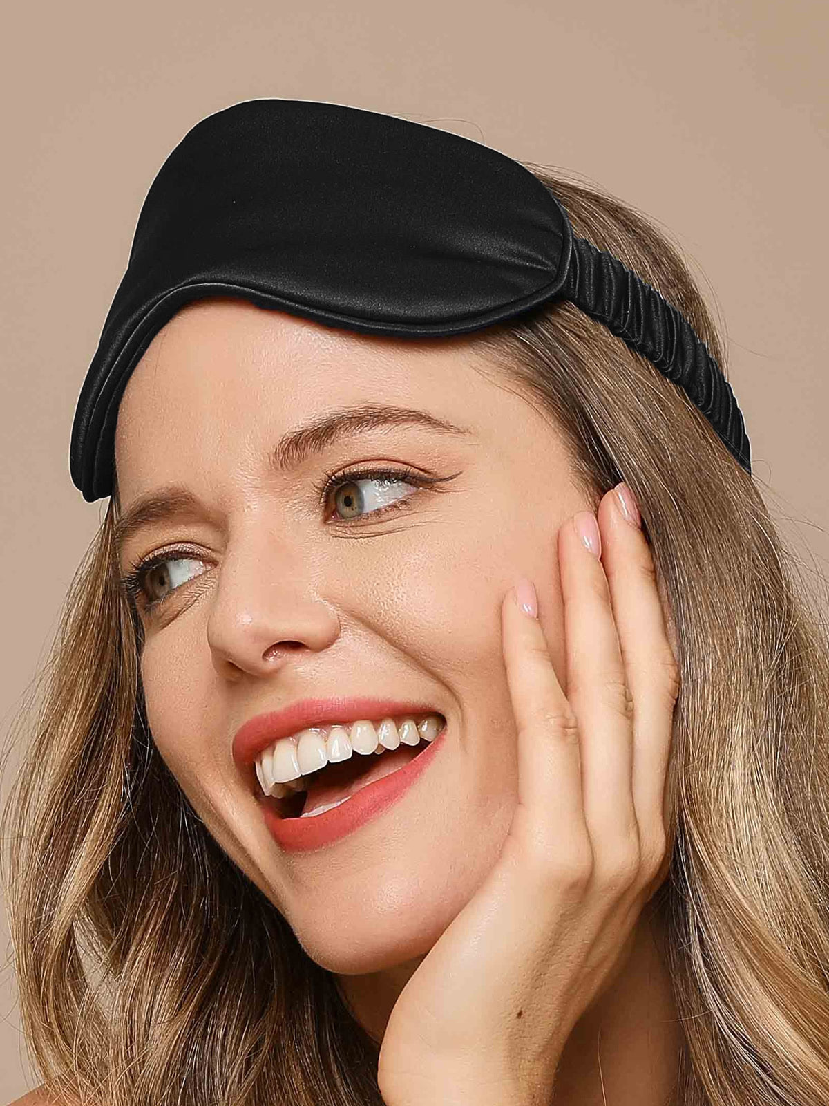 [Black] SilkSilky-UK 19Momme Pure Silk Eye Mask 001