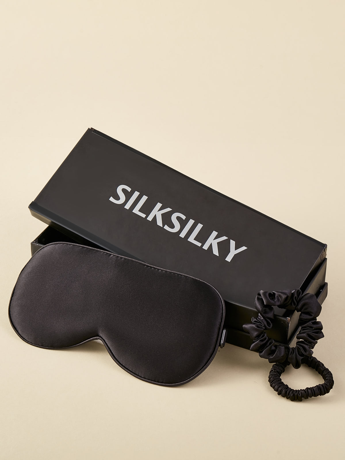 [Black] SilkSilky-UK 19Momme Pure Silk Eye Mask 001