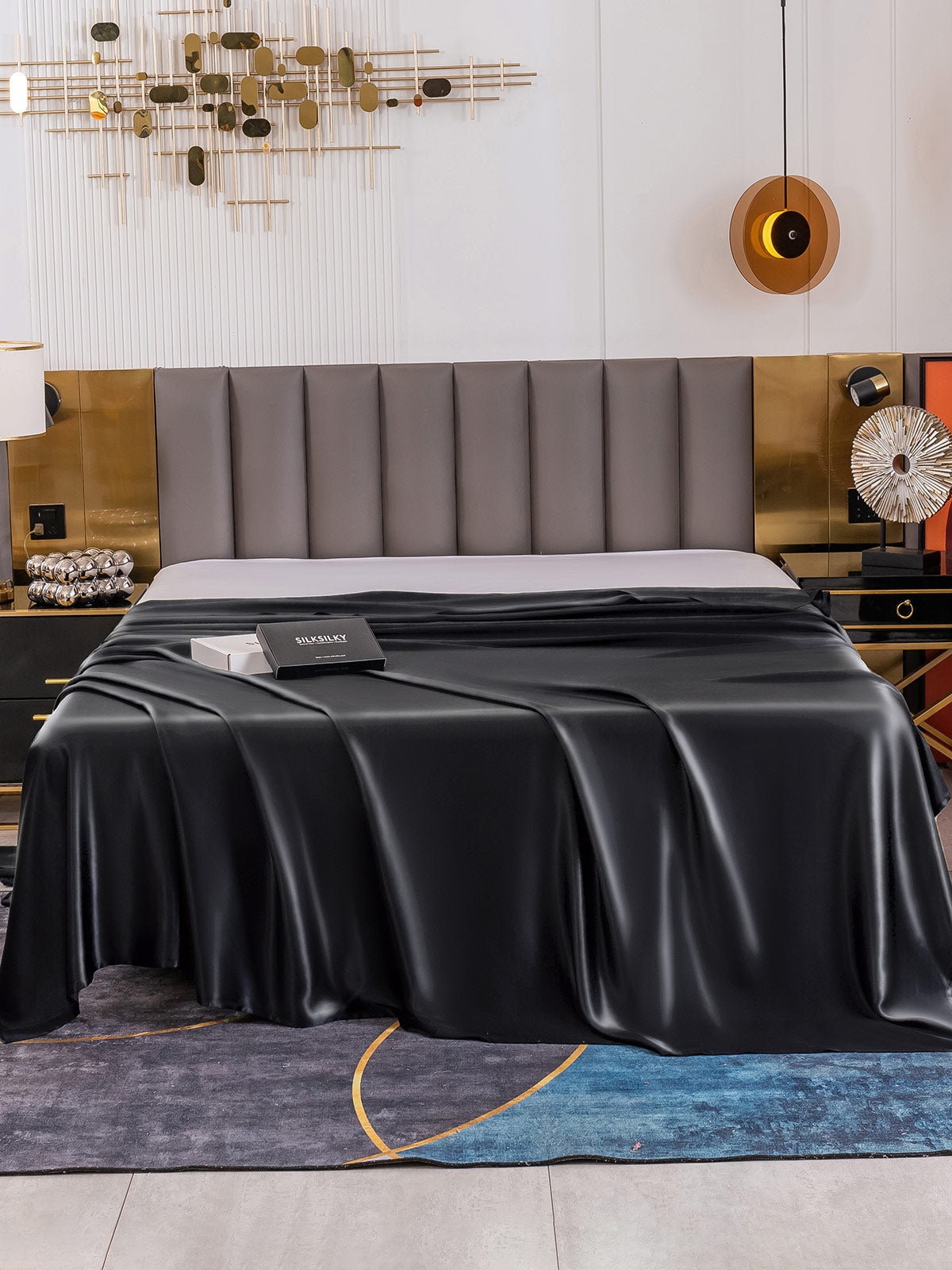 [Black] SilkSilky-UK 19Momme Pure Silk Sheet 002