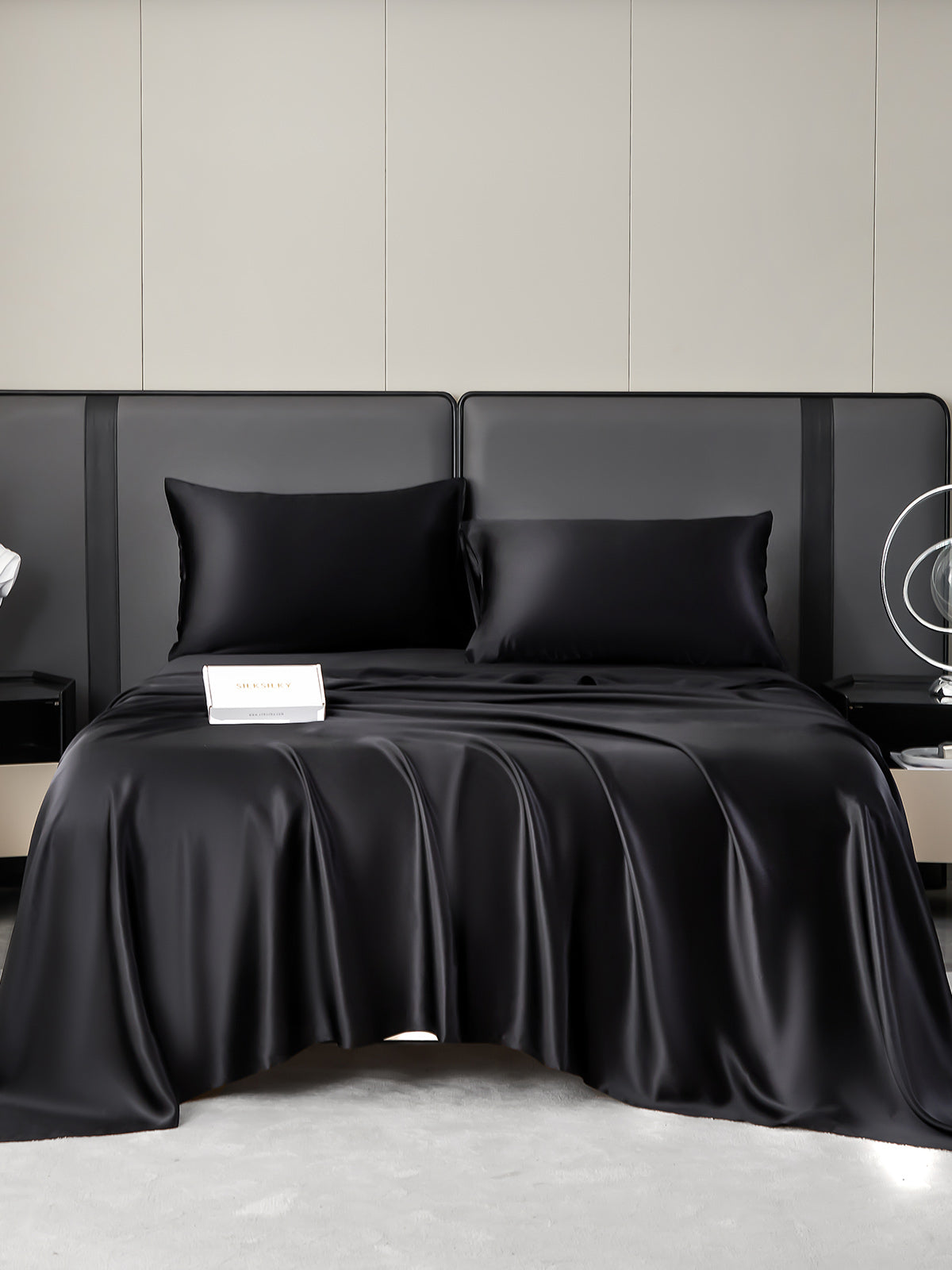 [Black] SilkSilky-UK 19Momme Pure Silk Sheet 002