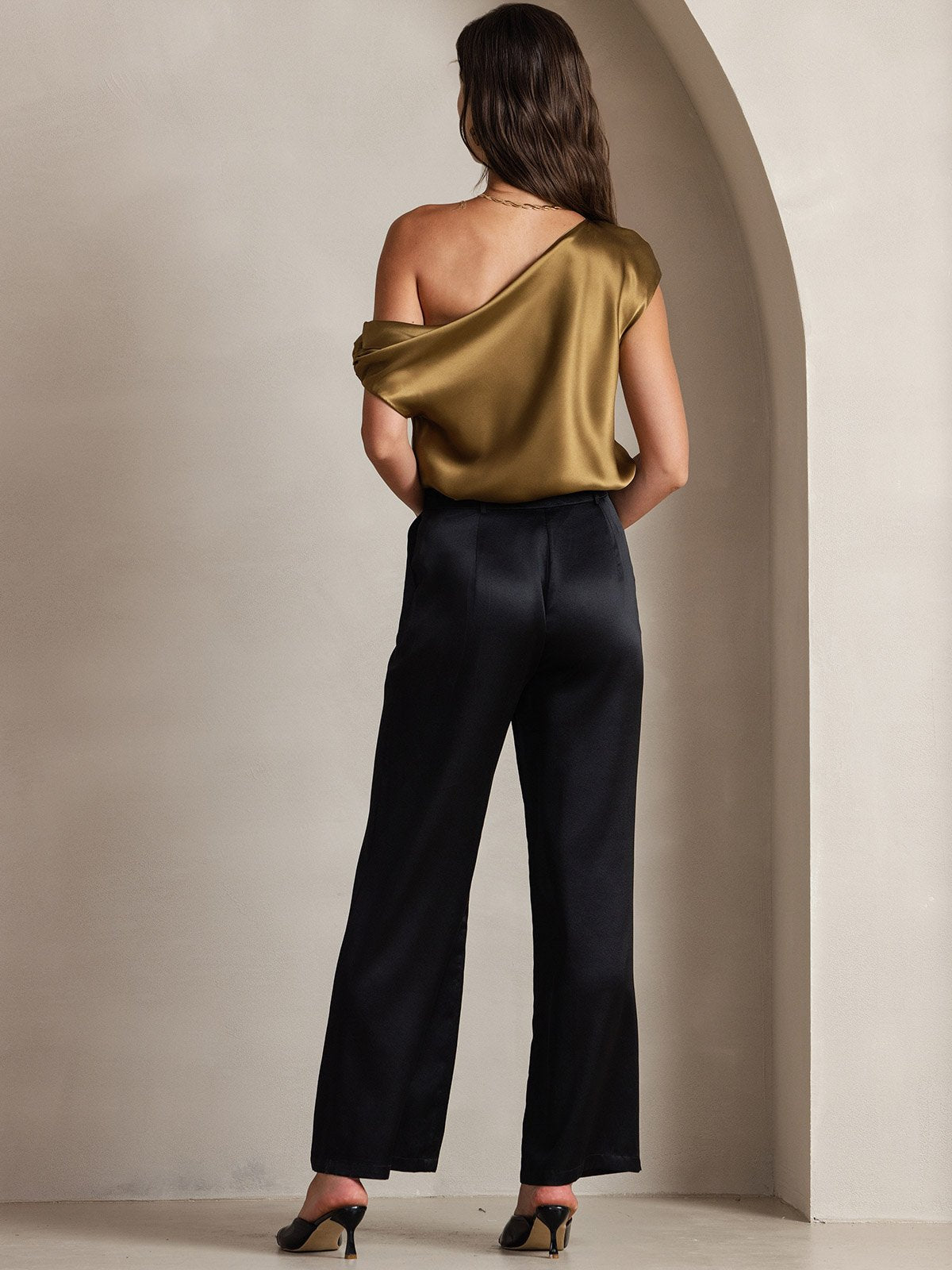 [Black] SilkSilky-UK 19Momme Silk Womens Pants 002