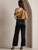 [Black] SilkSilky-UK 19Momme Silk Womens Pants 002