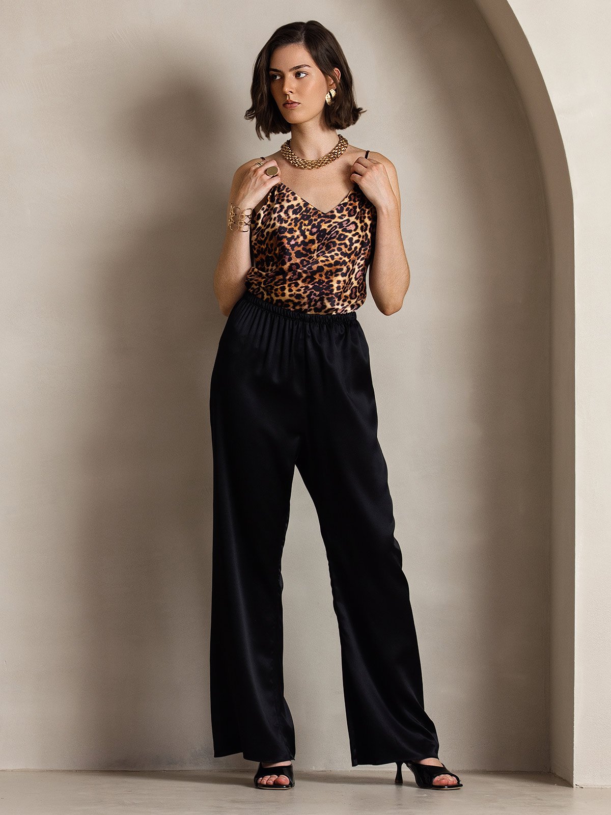 [Black] SilkSilky-UK 19Momme Silk Womens Pants 003