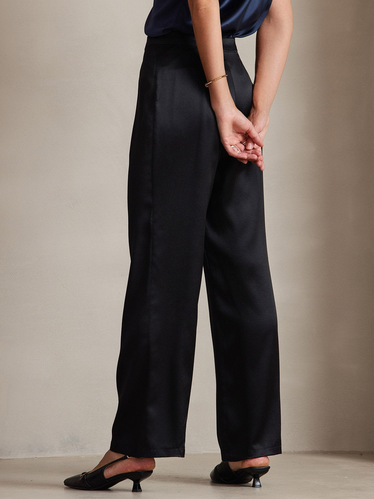 [Black] SilkSilky-UK 19Momme Silk Womens Pants 004