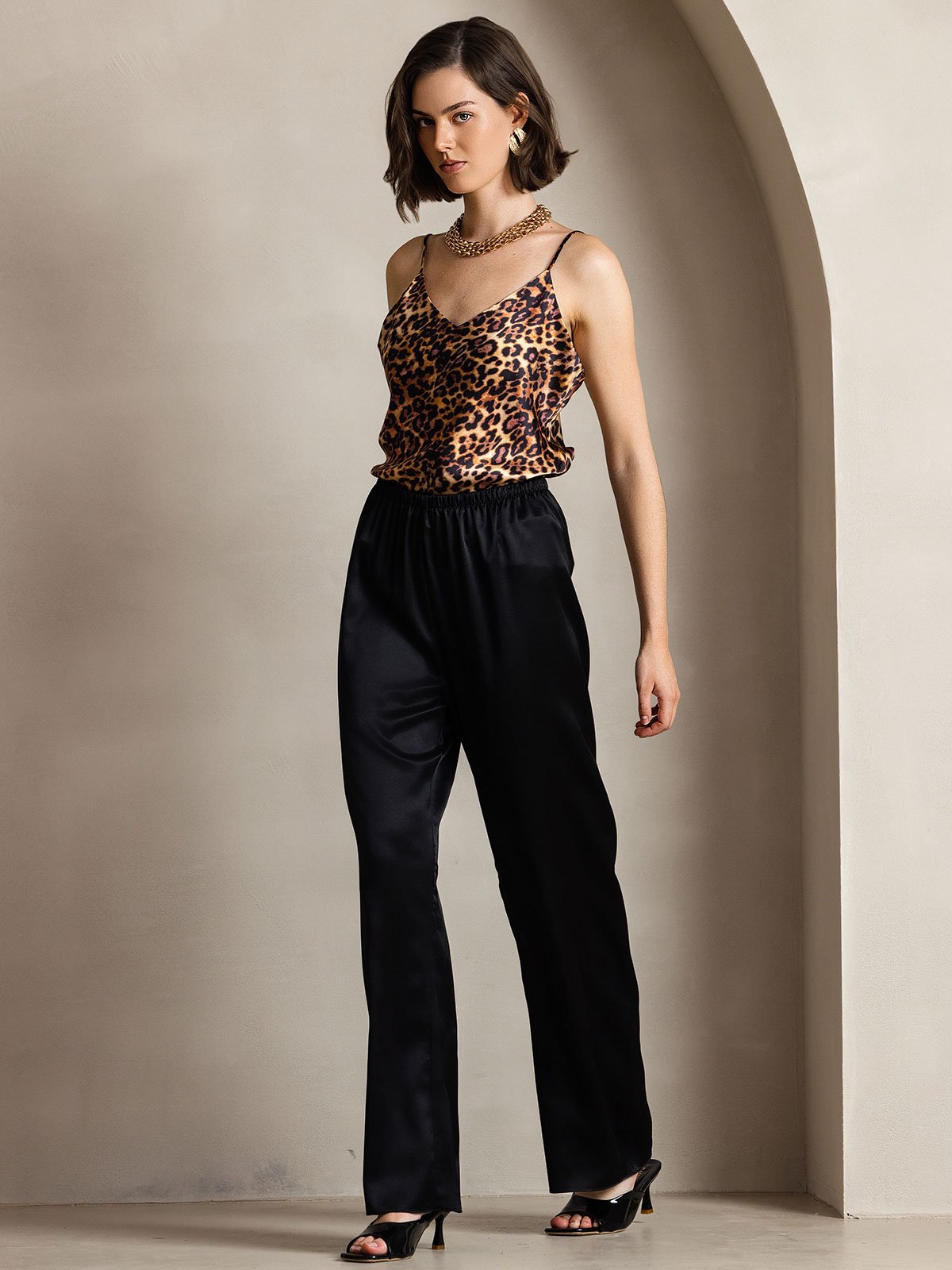 [Black] SilkSilky-UK 19Momme Silk Womens Pants 004