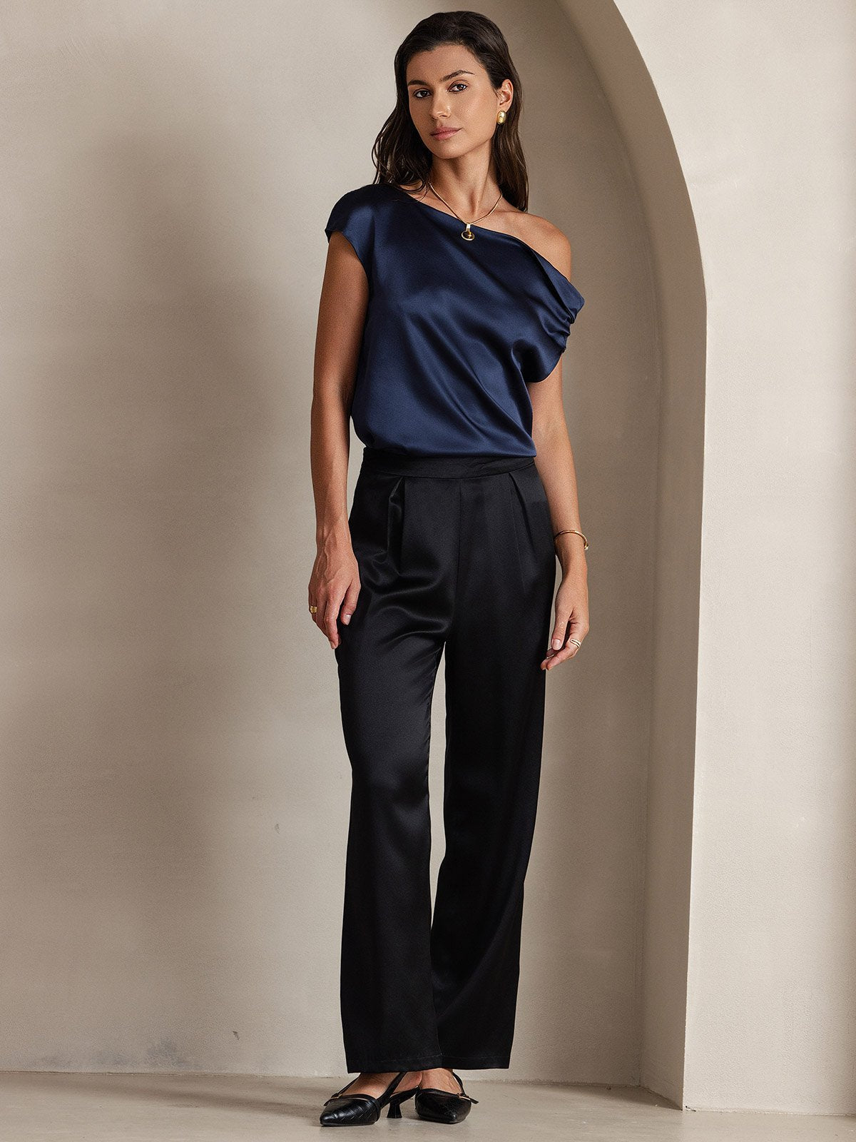 [Black] SilkSilky-UK 19Momme Silk Womens Pants 005