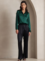 [Black] SilkSilky-UK 19Momme Silk Womens Pants 007,