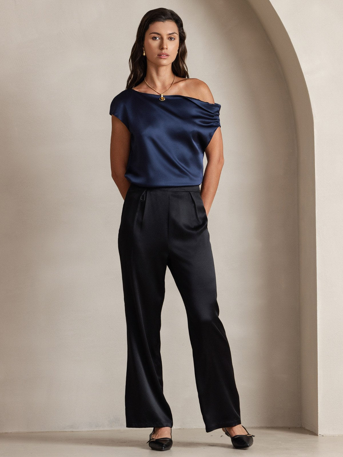 [Black] SilkSilky-UK 19Momme Silk Womens Pants 008