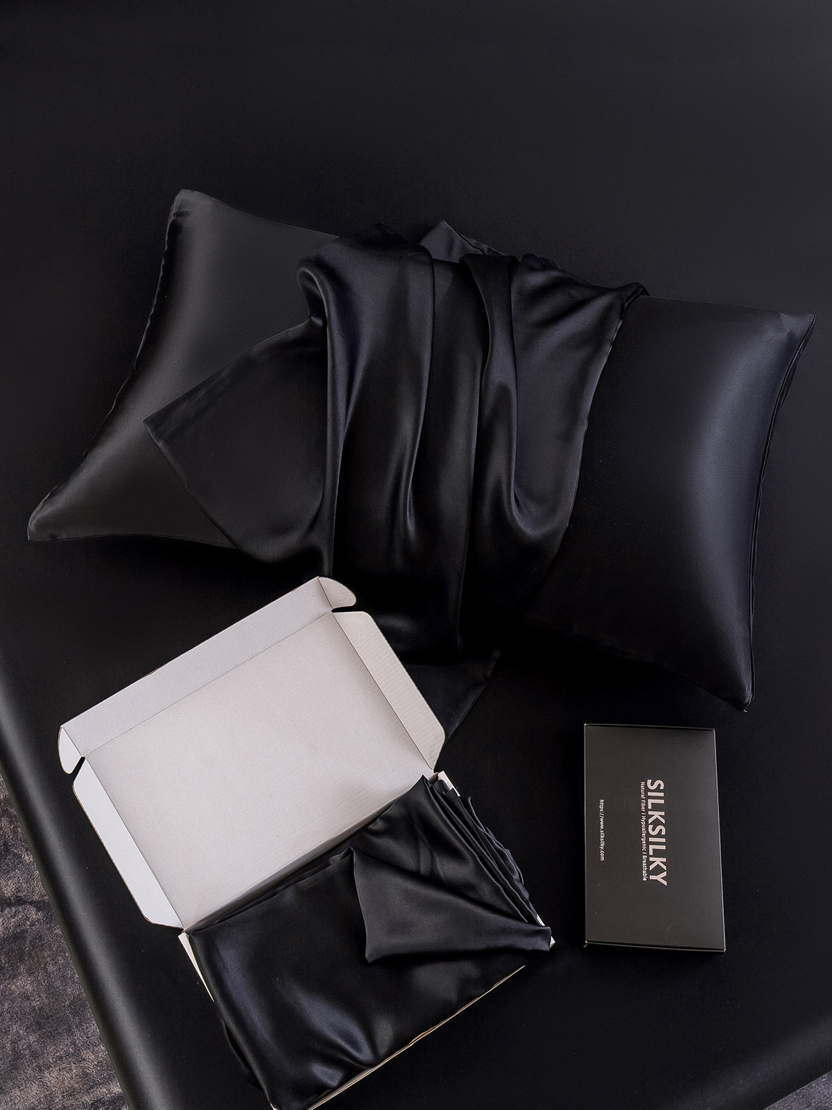 [Black] SilkSilky-UK 30Momme Pure Silk Pillowcase 005