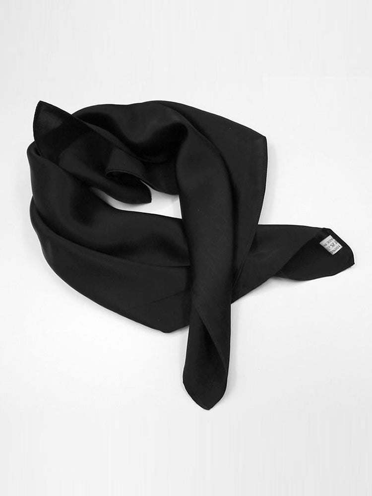 [Black] SilkSilky-UK Pure Silk Scarf 003