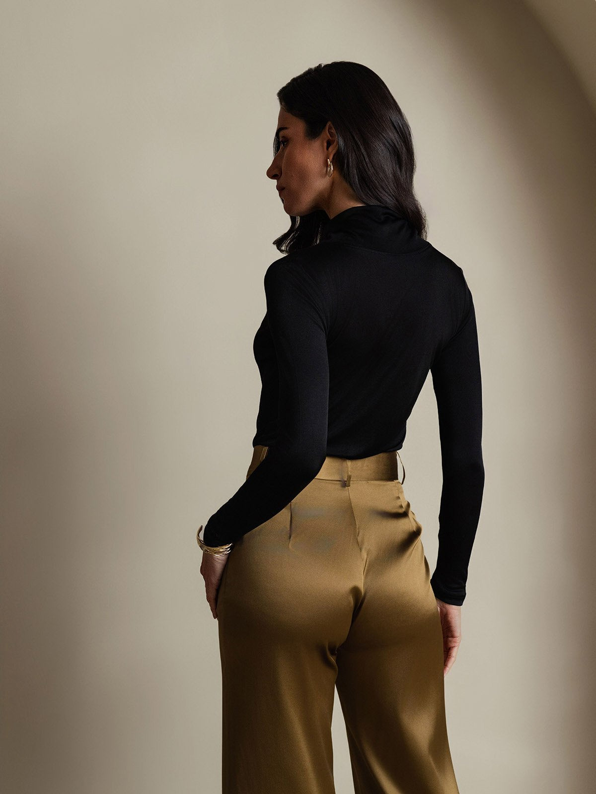 [Black] SilkSilky-UK Silk Long Sleeve Womens T-Shirt 002