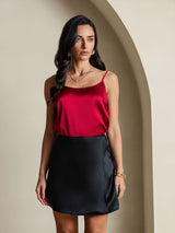 [Black] SilkSilky-UK Pure Silk Wrap Skirt 001