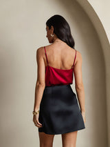 [Black] SilkSilky-UK Pure Silk Wrap Skirt 002