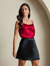 [Black] SilkSilky-UK Pure Silk Wrap Skirt 006