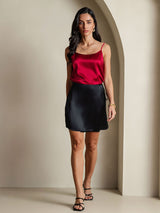 [Black] SilkSilky-UK Pure Silk Wrap Skirt 007
