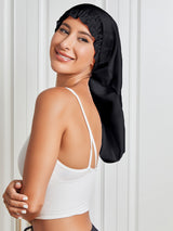 [Black] SilkSilky-UK Pure Silk Sleep Cap 004