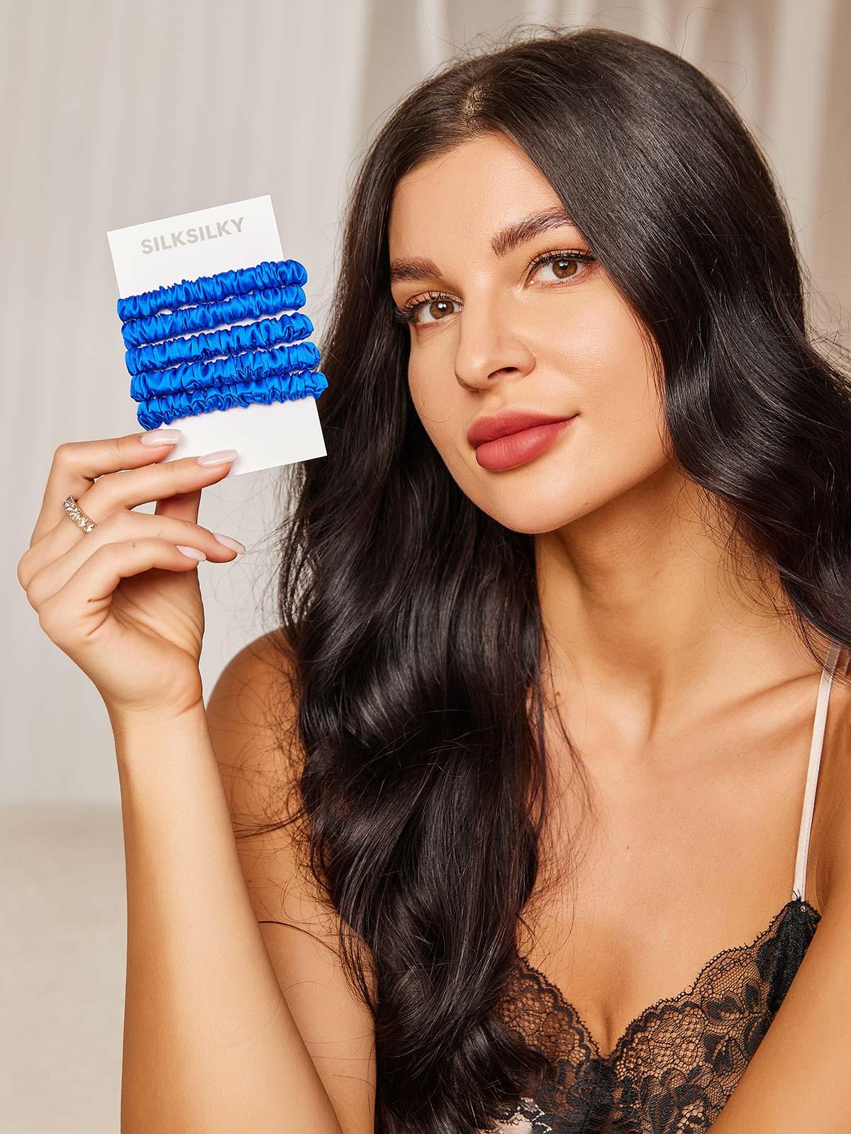 [Blue] SilkSilky-UK Scrunchie 001