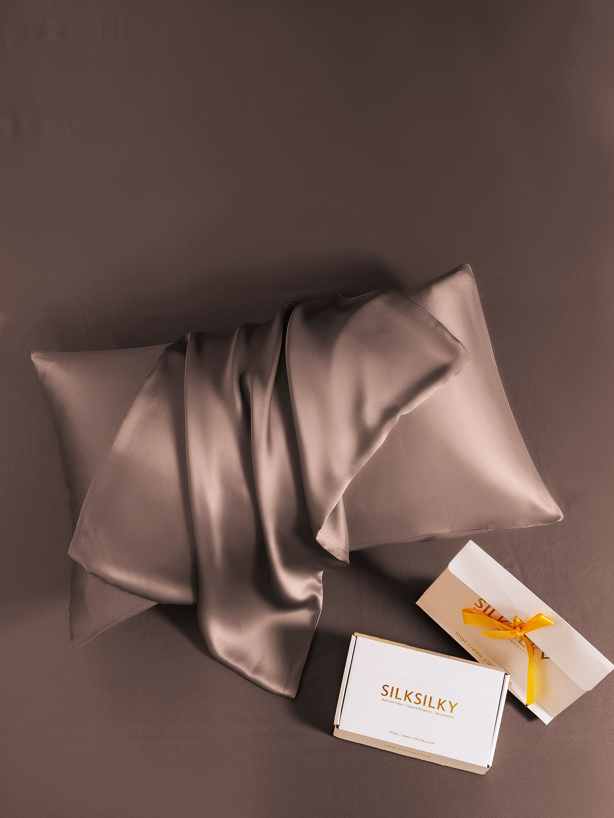 [Brown] SilkSilky-UK 19Momme Pure Silk Pillowcase 006