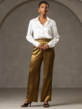 [Brown] SilkSilky-UK 19Momme Silk Womens Pants 003