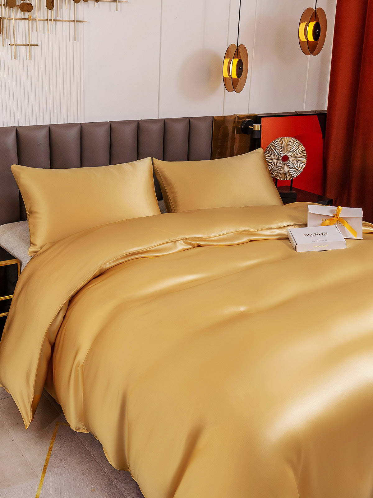 [Champagne] SilkSilky-UK 19Momme Pure Silk Bedding Set 003