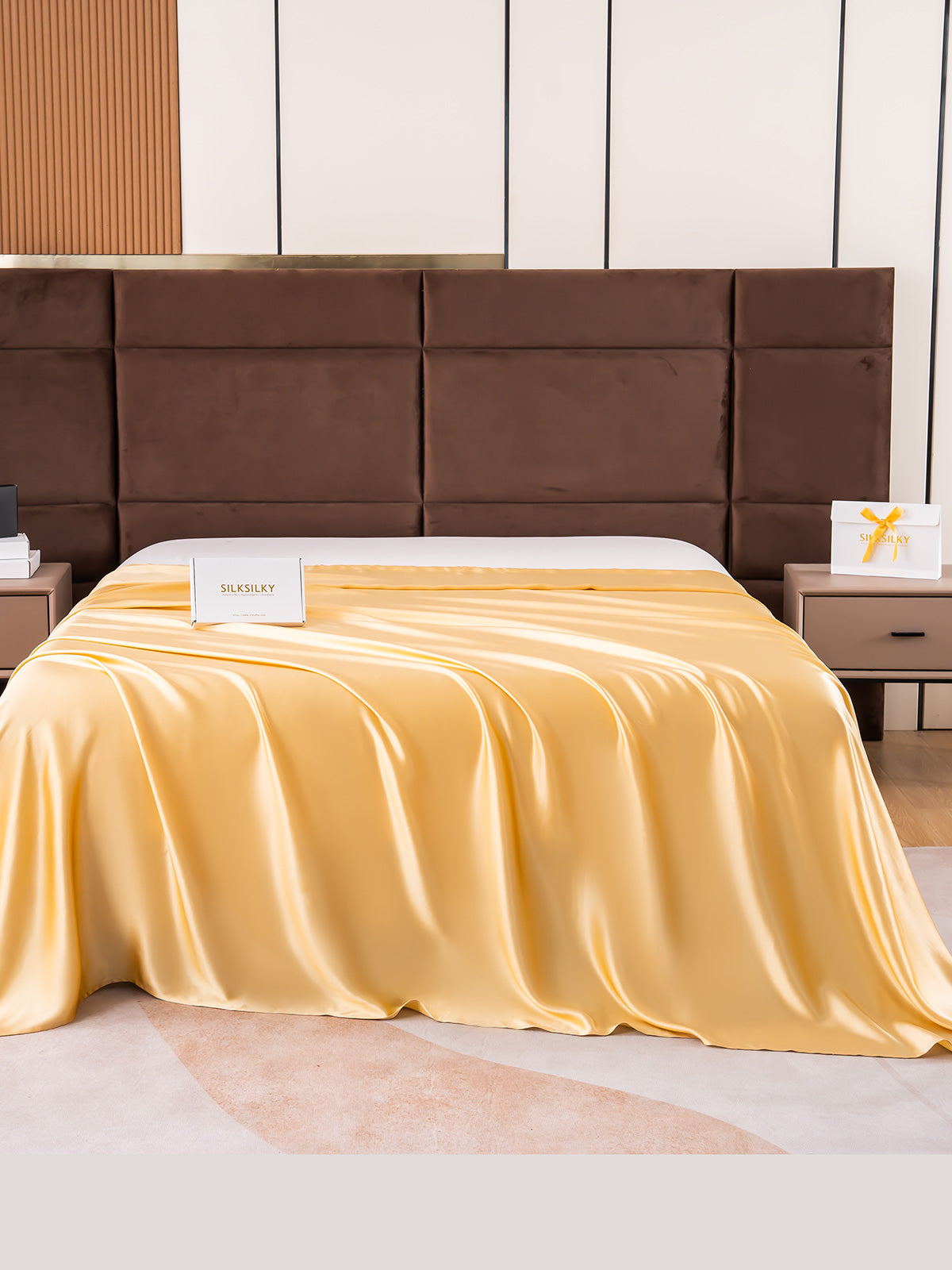 [Champagne] SilkSilky-UK 19Momme Pure Silk Sheet 001