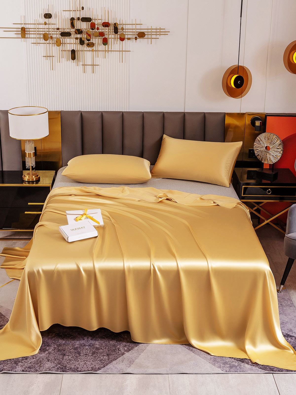 [Champagne] SilkSilky-UK 19Momme Pure Silk Sheet 002