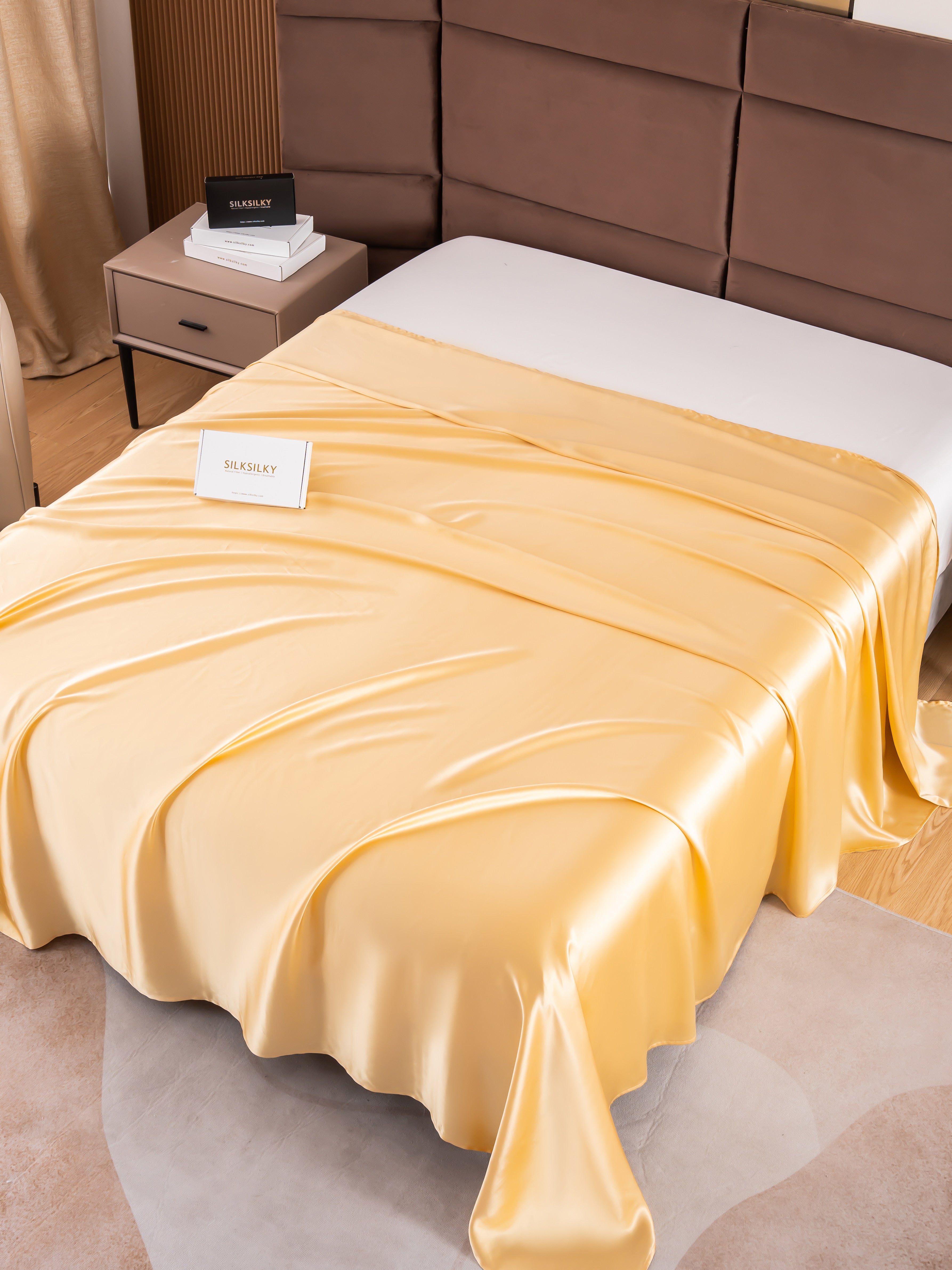 [Champagne] SilkSilky-UK 19Momme Pure Silk Sheet 003