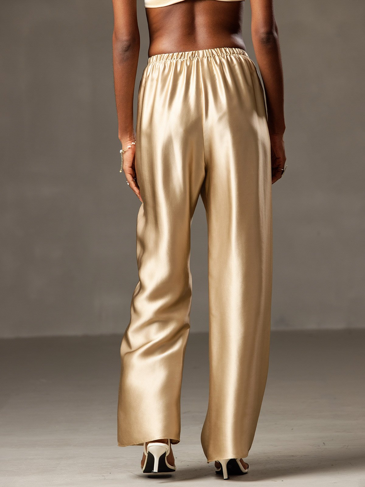[Champagne] SilkSilky-UK 19Momme Silk Womens Pants 002