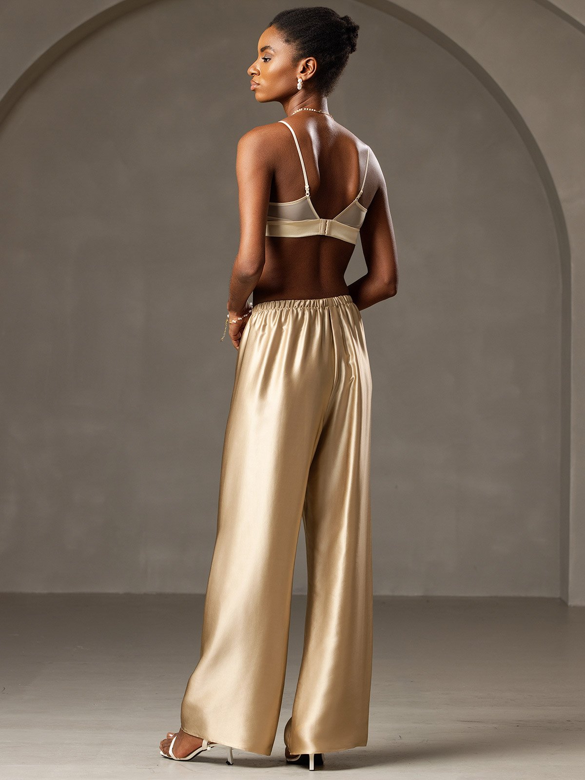 [Champagne] SilkSilky-UK 19Momme Silk Womens Pants 004