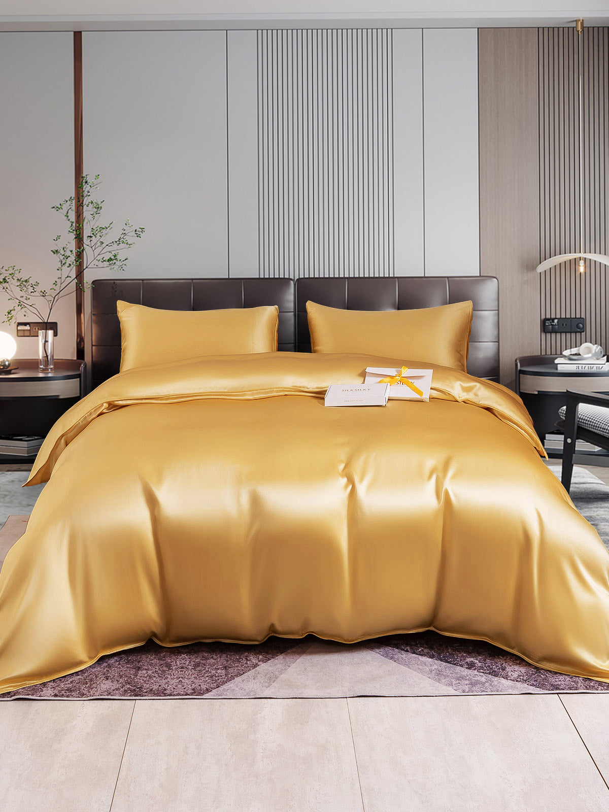 [Champagne] SilkSilky-UK 22Momme Pure Silk Bedding Set 002