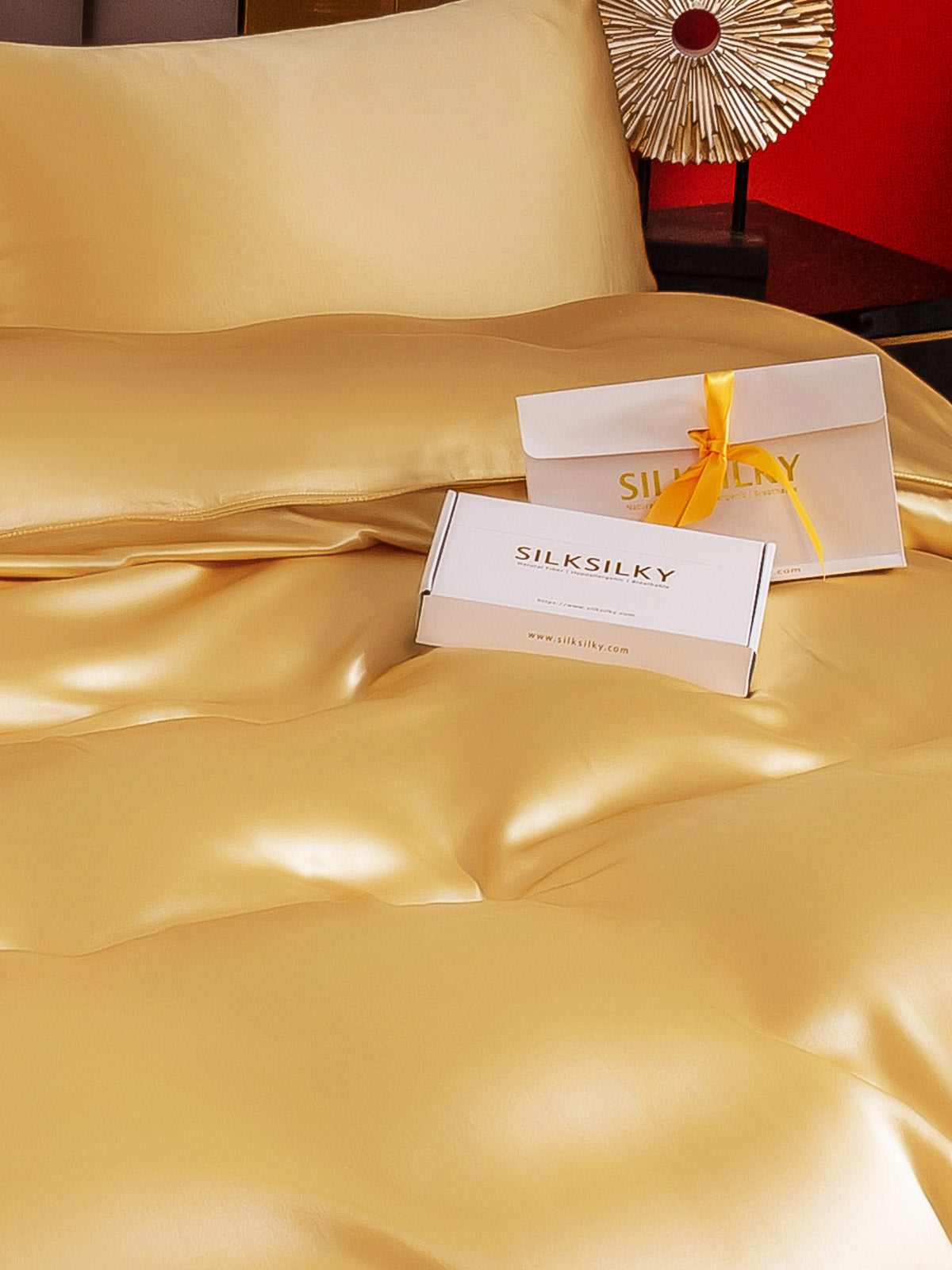 [Champagne] SilkSilky-UK 22Momme Pure Silk Bedding Set 005