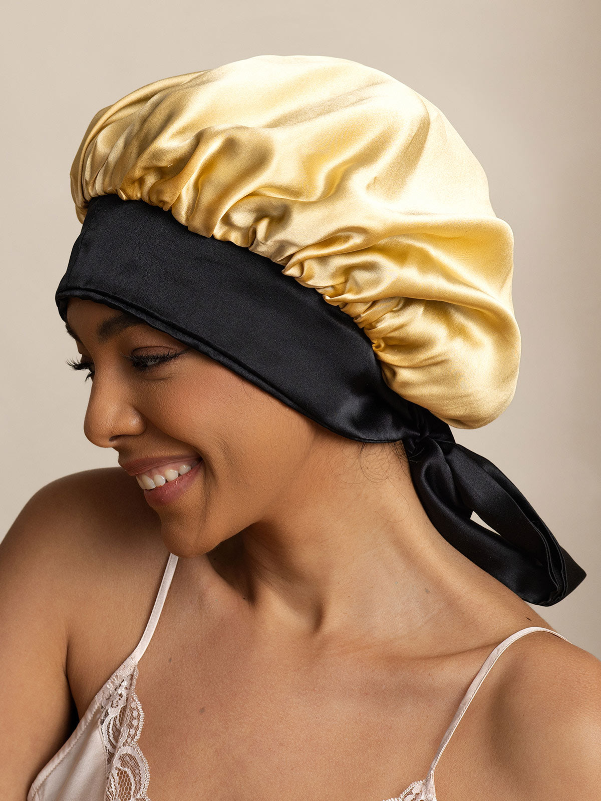 [Champagne] SilkSilky-UK Pure Silk Sleep Cap 005