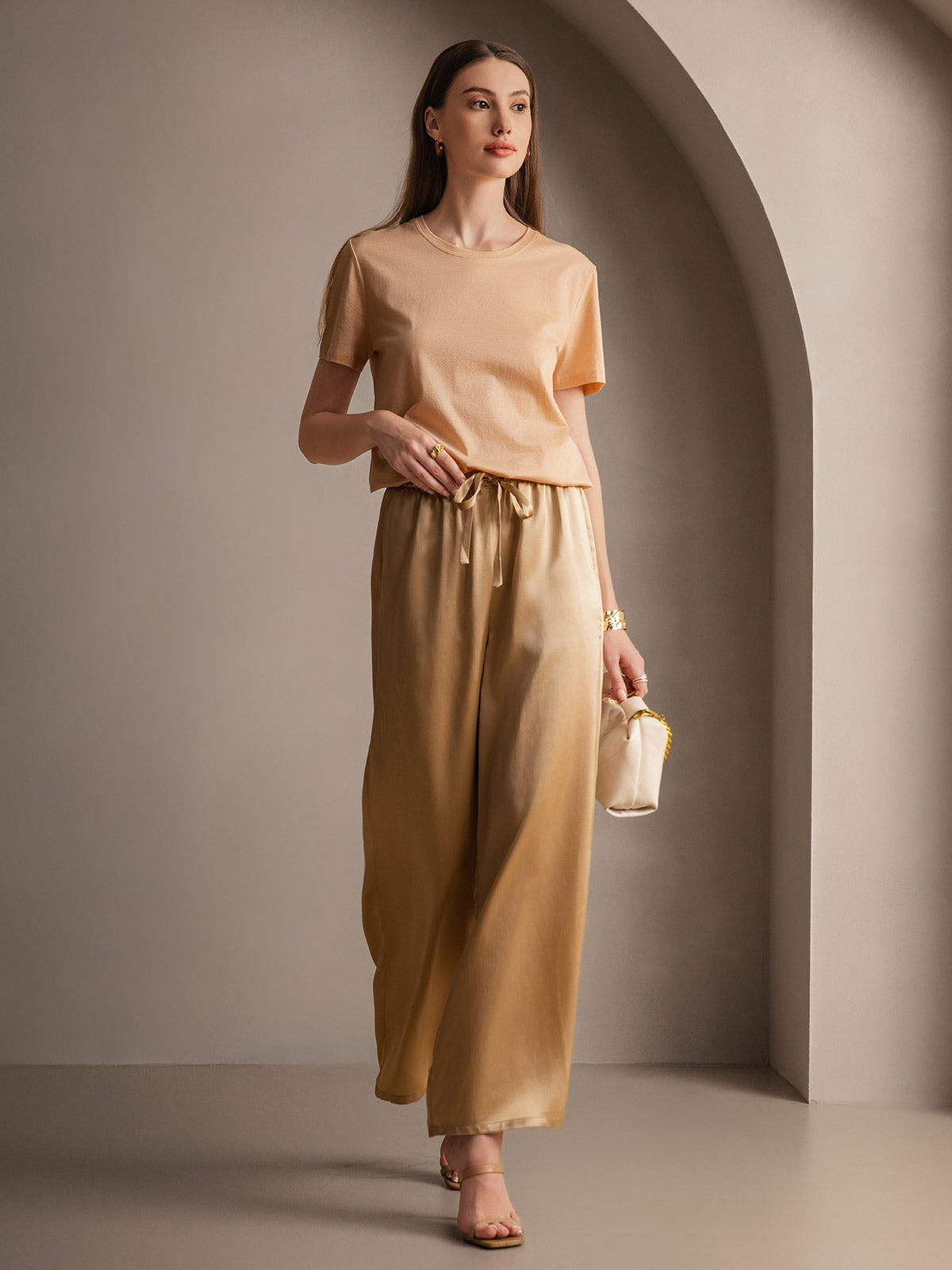 [Champagne] SilkSilky-UK Pure Silk Womens Pants 003