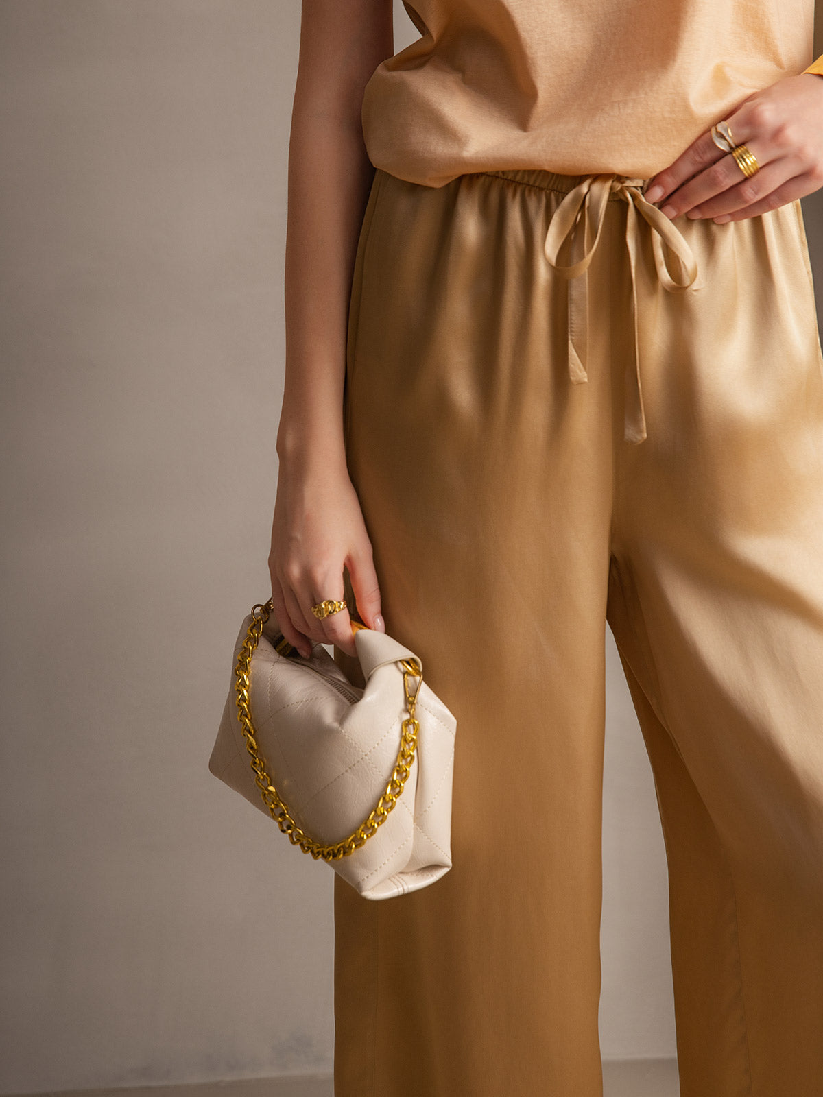 [Champagne] SilkSilky-UK Pure Silk Womens Pants 001