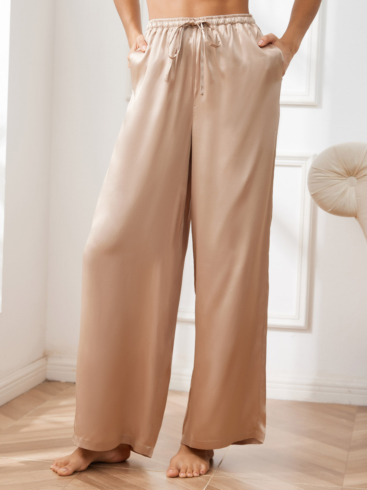 [Champagne] SilkSilky-UK Pure Silk Womens Pants 003