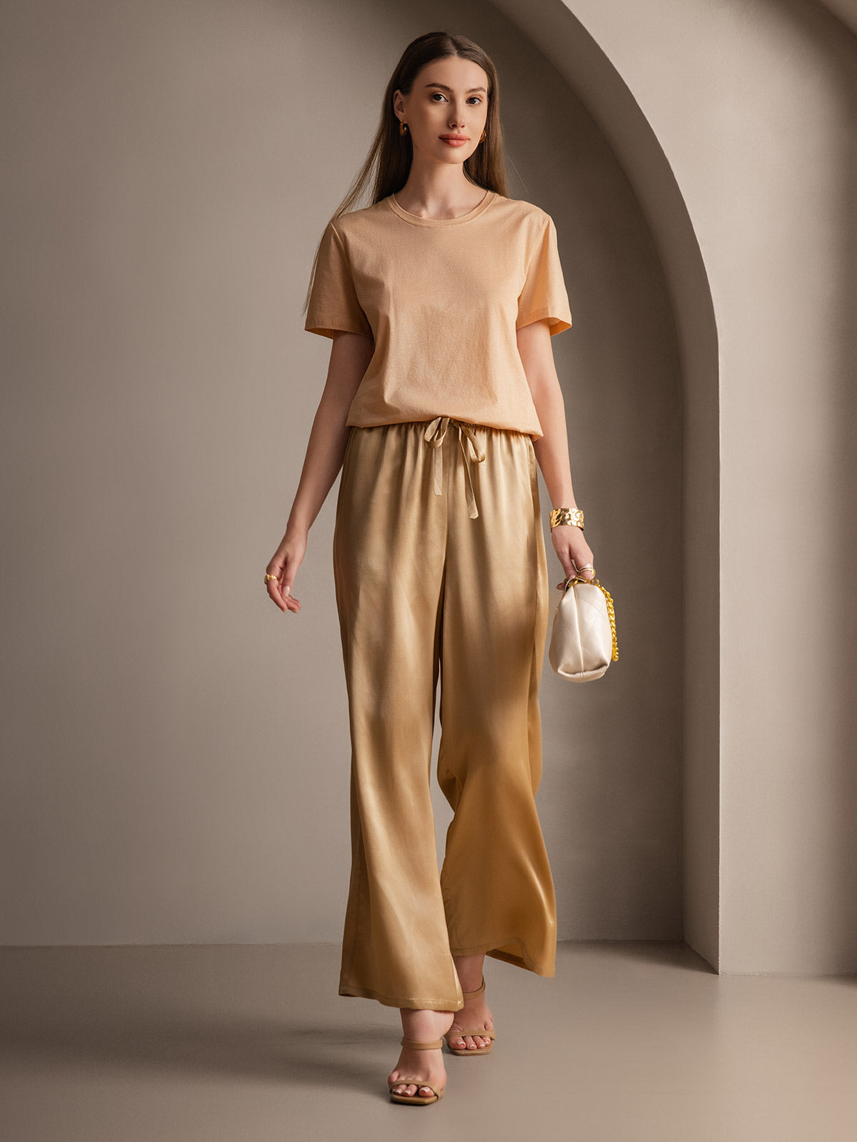 [Champagne] SilkSilky-UK Pure Silk Womens Pants 004