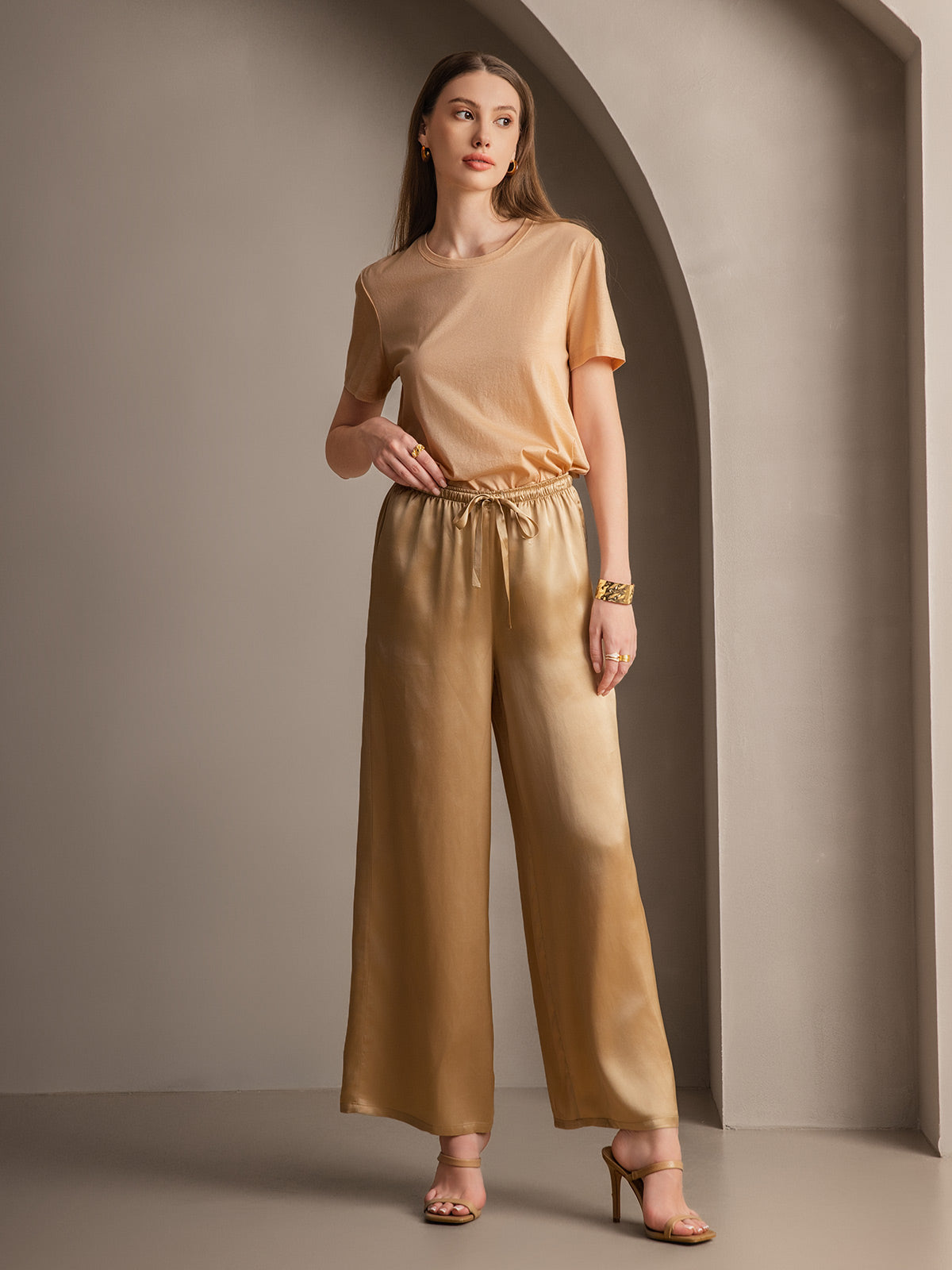 [Champagne] SilkSilky-UK Pure Silk Womens Pants 005