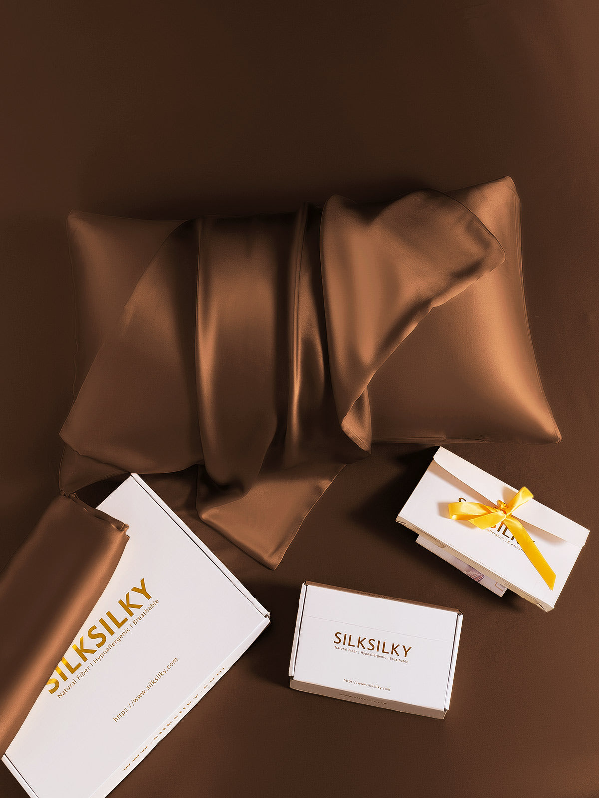 [Coffee] SilkSilky-UK 19Momme Pure Silk Pillowcase 008