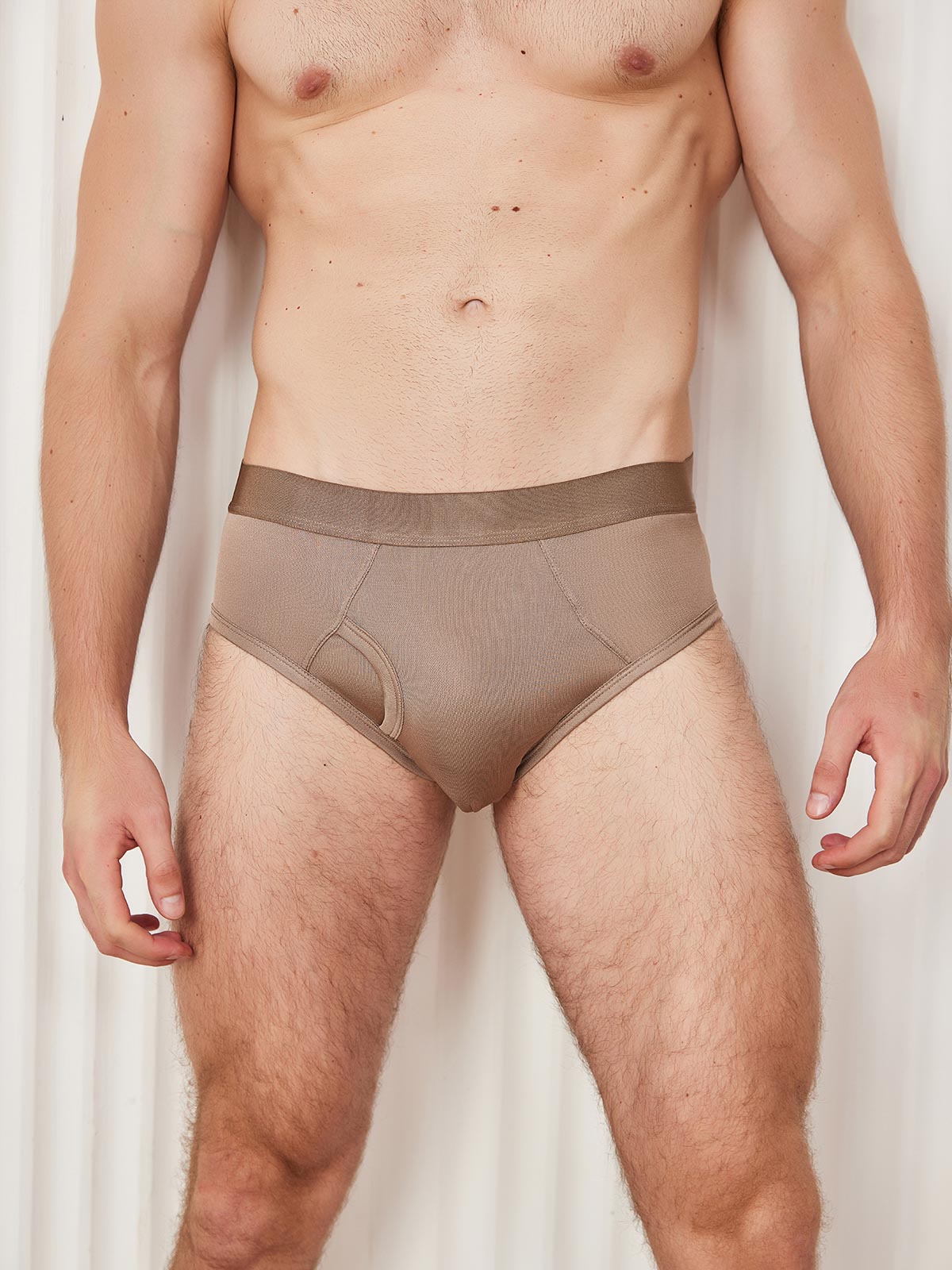[Coffee] SilkSilky-UK Silk Knitted Mens Underwear 002