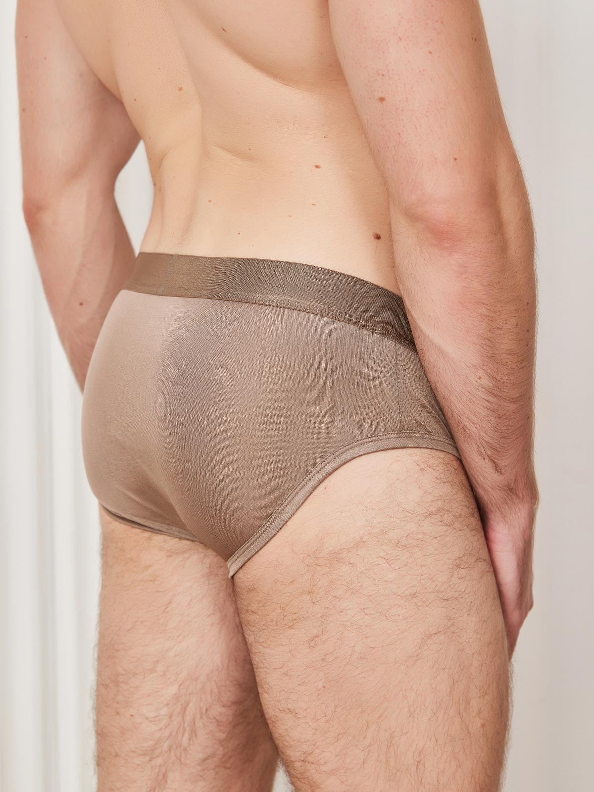 [Coffee] SilkSilky-UK Silk Knitted Mens Underwear 003