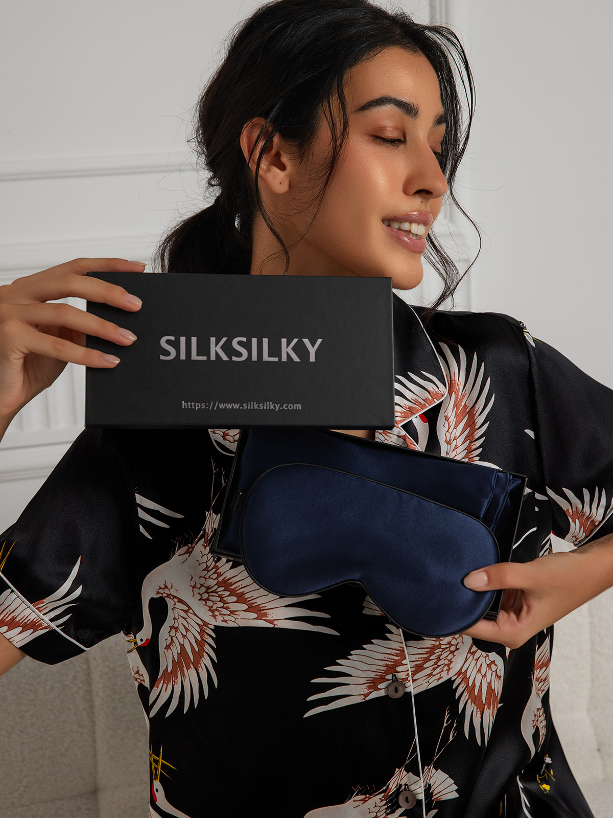 [Dark Blue] SilkSilky-UK 19Momme Pure Silk Pillowcase Set 002