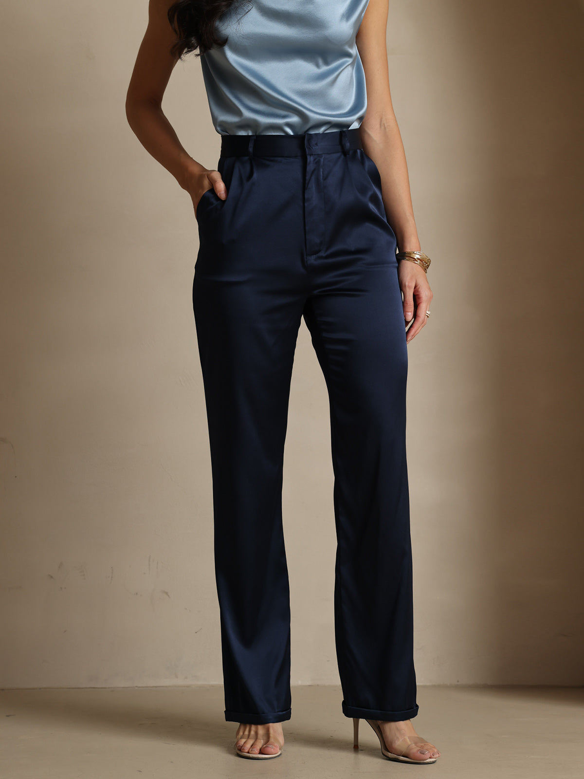 [Dark Blue] SilkSilky-UK 19Momme Silk Womens Pants 001