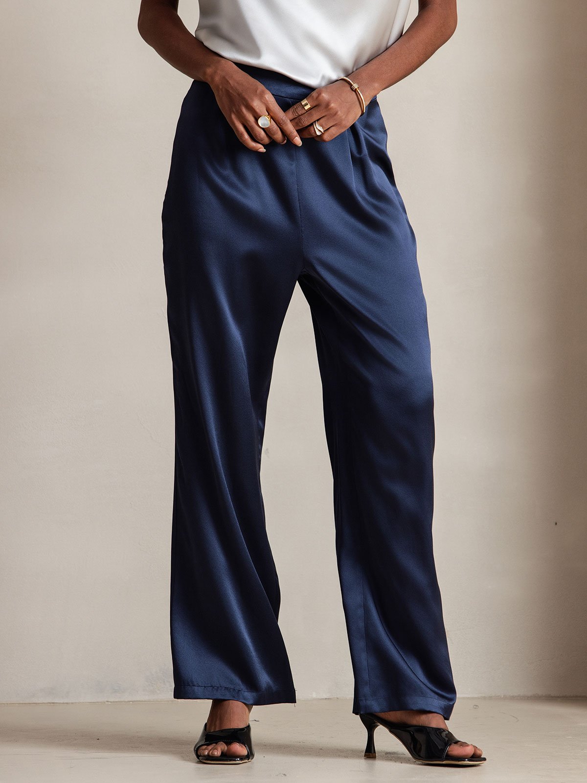 [Dark Blue] SilkSilky-UK 19Momme Silk Womens Pants 003