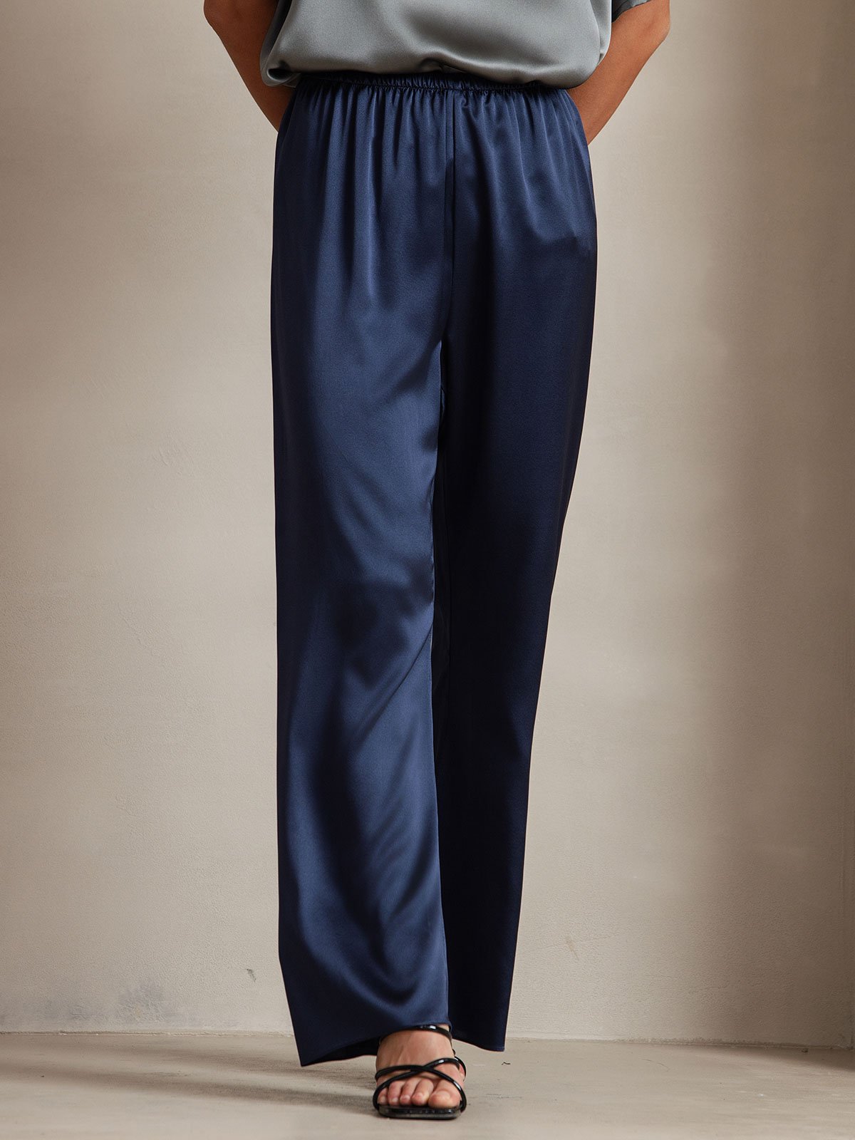 [Dark Blue] SilkSilky-UK 19Momme Silk Womens Pants 003