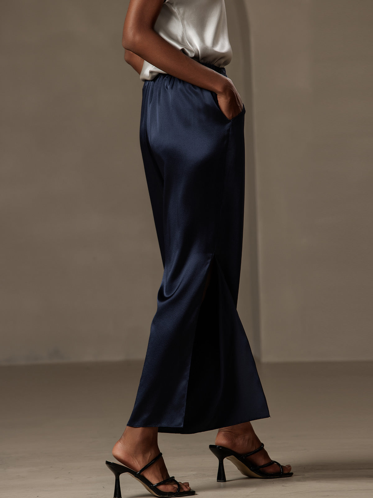 [Dark Blue] SilkSilky-UK 19Momme Silk Womens Pants 004