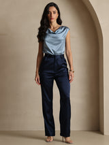 [Dark Blue] SilkSilky-UK 19Momme Silk Womens Pants 005