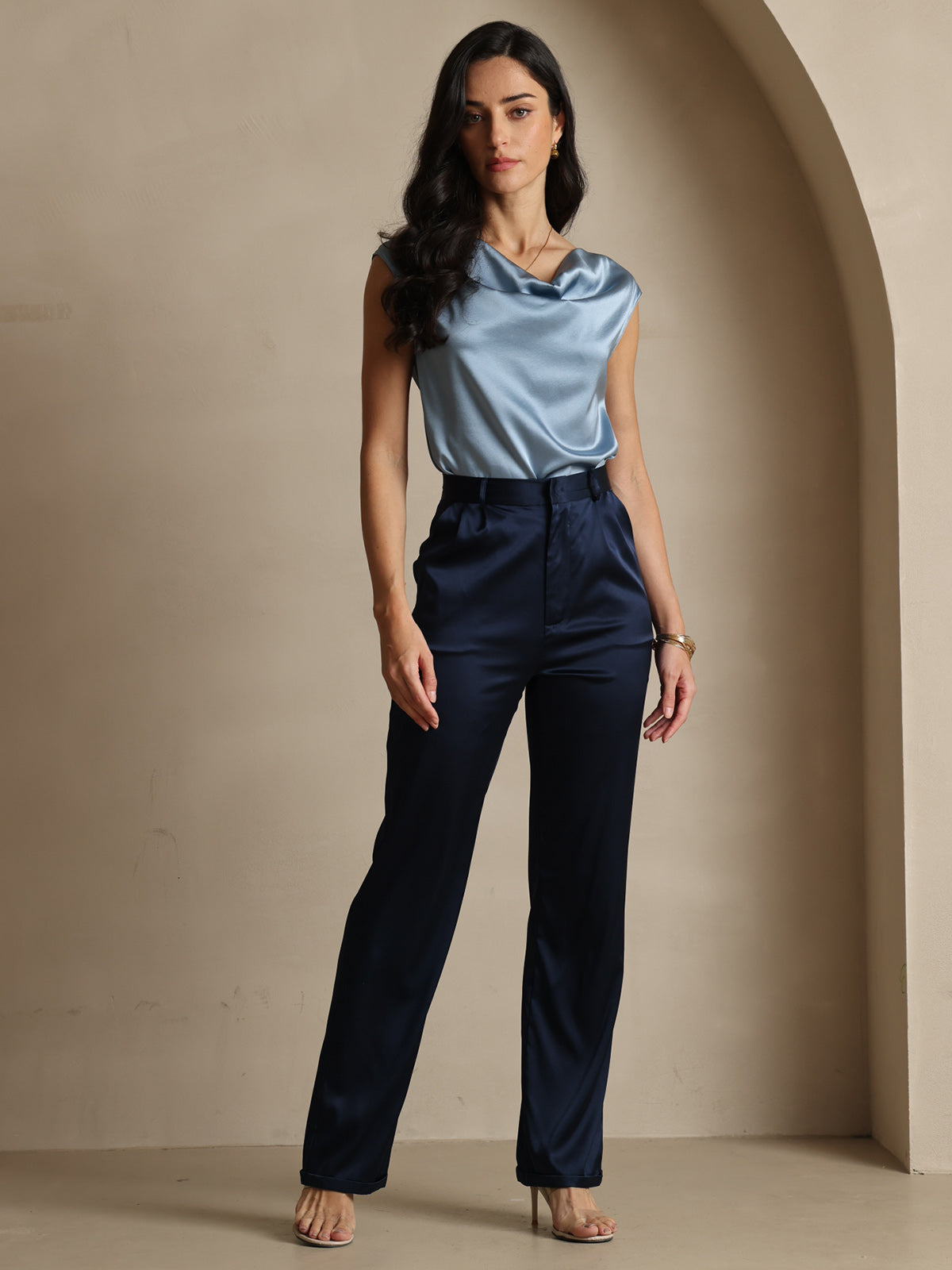 [Dark Blue] SilkSilky-UK 19Momme Silk Womens Pants 006