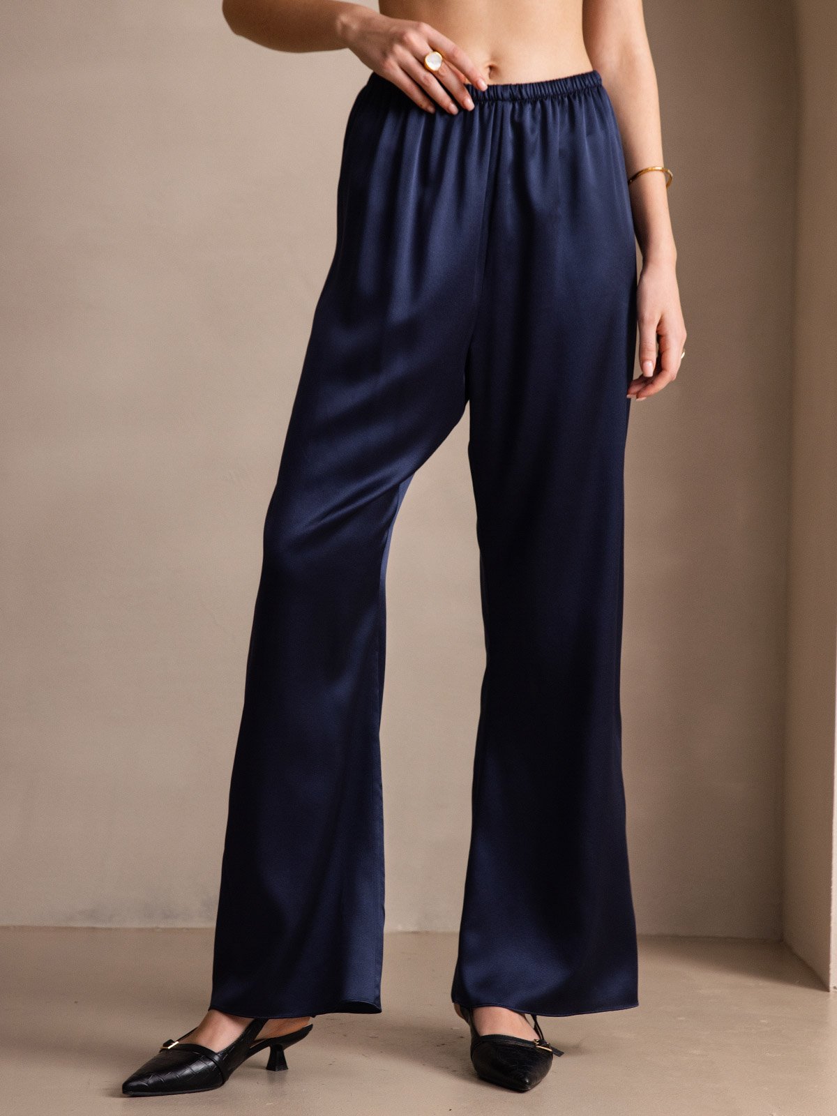 [Dark Blue] SilkSilky-UK 19Momme Silk Womens Pants 007