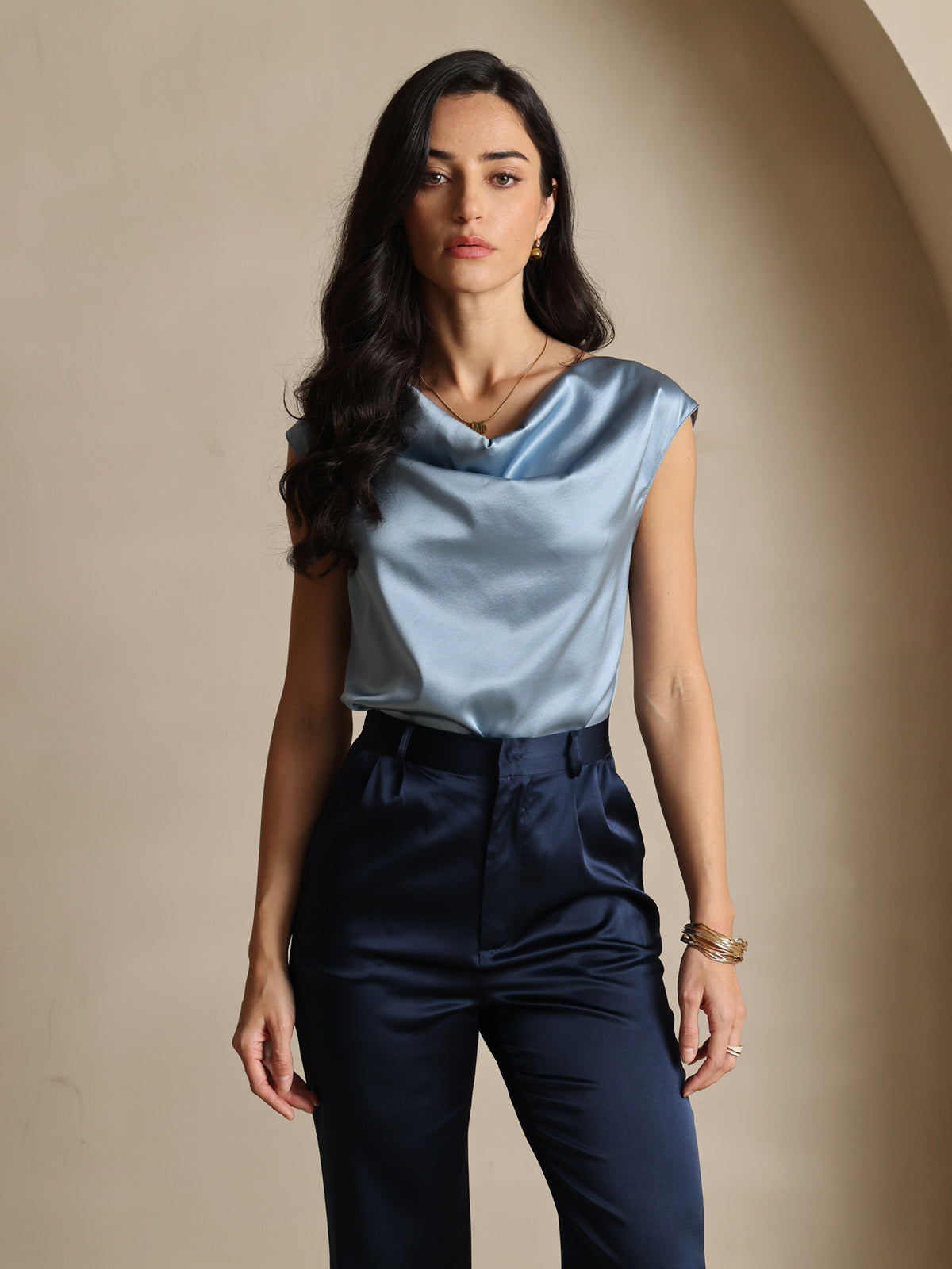 [Dark Blue] SilkSilky-UK 19Momme Silk Womens Pants 009